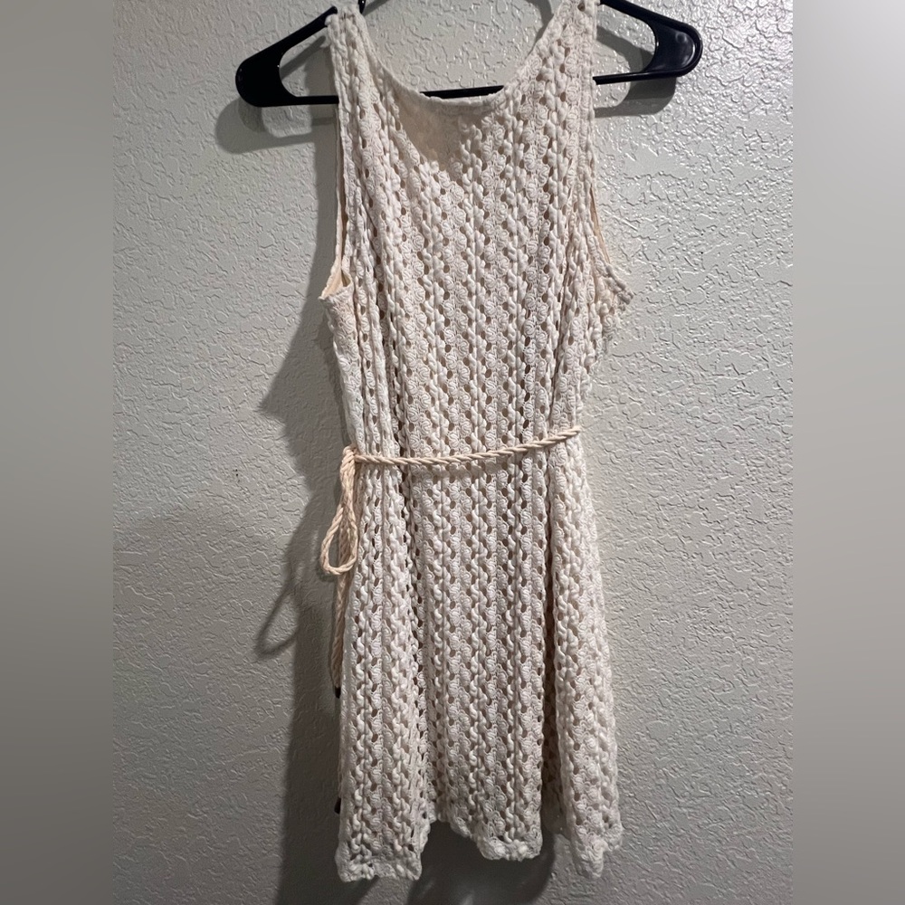 Vintage-Style Crochet Mini Dress
